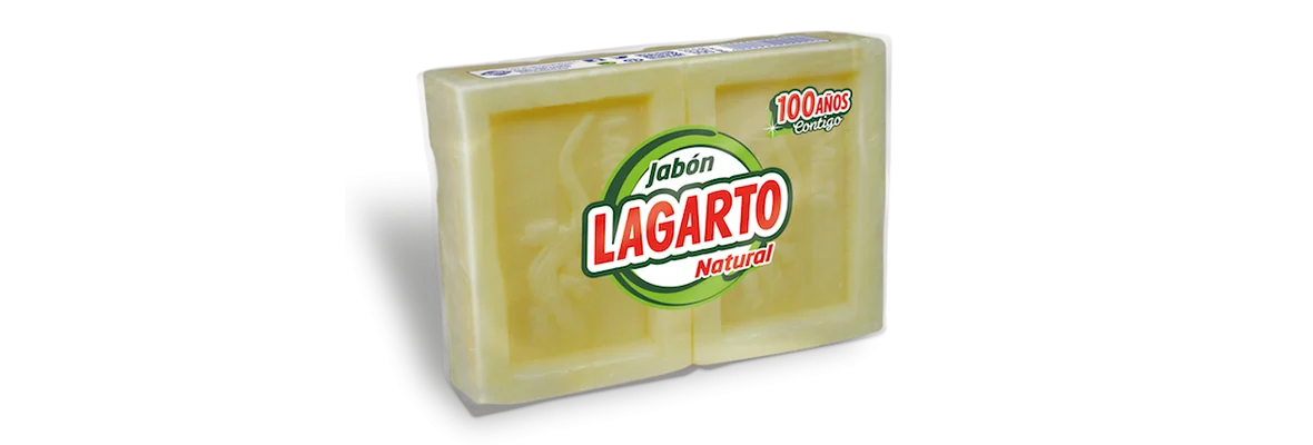 Una pastilla de jabón lagarto.