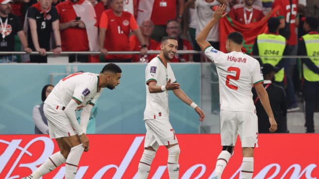 Hakim Ziyech, de Marruecos, celebra un gol a Canadá Hakim Ziyech, de Marruecos, celebra un gol a Canadá