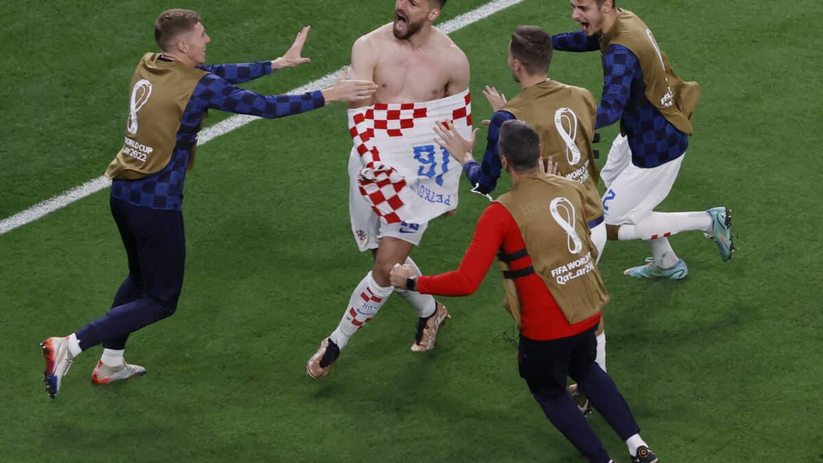 Bruno Petkovic celebra su gol a Brasil en los cuartos de final del Mundial de Qatar 2022