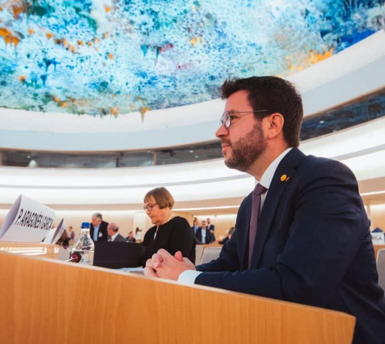 Aragonès denuncia en la ONU que España no protege el catalán