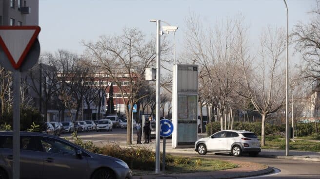 Cámaras de videovigilancia en el polígono industrial de Marconi, en Madrid.
