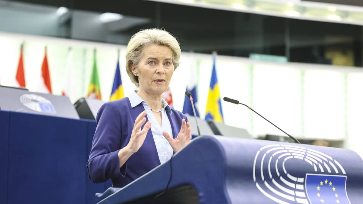 Ursula von der Leyen, presidenta de la Comisión Europea en una conferencia