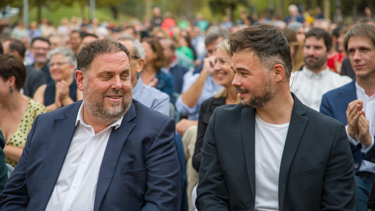 Junqueras y Rufián, en un acto electoral.