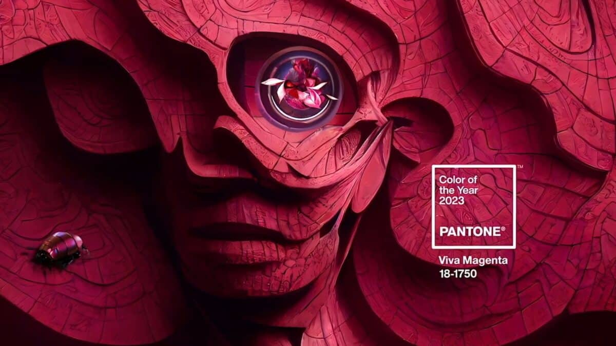 Viva Magenta, color del año 2023. Foto extraída del vídeo "Pantone Color Of The Year 2023 Announcement" publicado en la web oficial de Pantone.