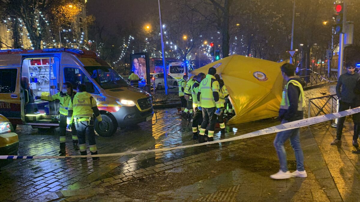 Accidente en la Castellana de Madrid.