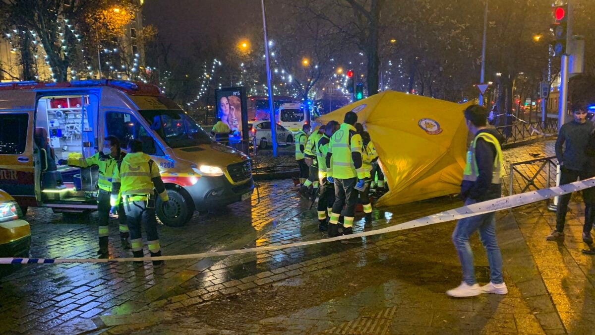 Accidente en la Castellana de Madrid.