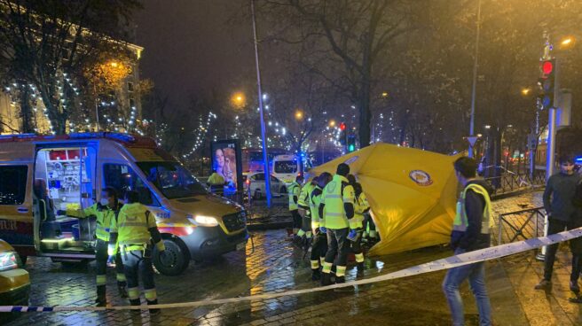 Accidente en la Castellana de Madrid.