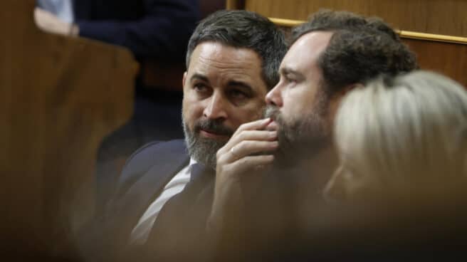 El líder de Vox, Santiago Abascal (i) conversa con su portavoz parlamentario, Iván Espinosa de los Monteros (d) durante una sesión de control del Gobierno El líder de Vox, Santiago Abascal (i) conversa con su portavoz parlamentario, Iván Espinosa de los Monteros (d) durante una sesión de control del Gobierno