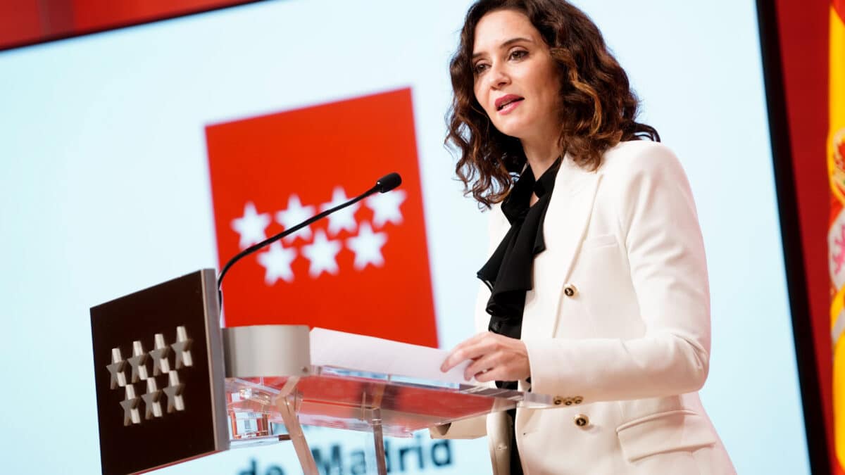 La presidenta de la Comunidad de Madrid, Isabel Díaz Ayuso, comparece tras presidir la reunión del Consejo de Gobierno este miércoles.