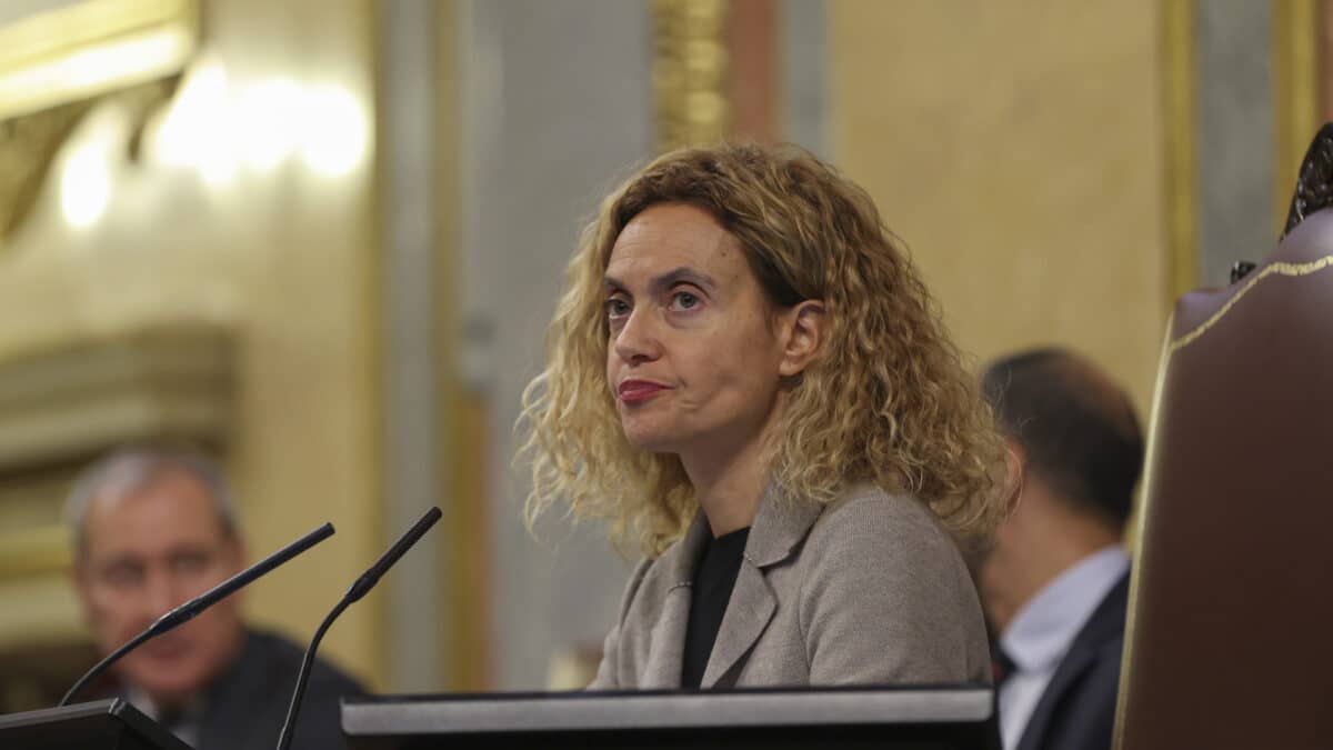 La presidenta del Congreso, Meritell Batet, en el pleno de la Cámara Baja celebrado este martes en Madrid. EFE/ Kiko Huesca