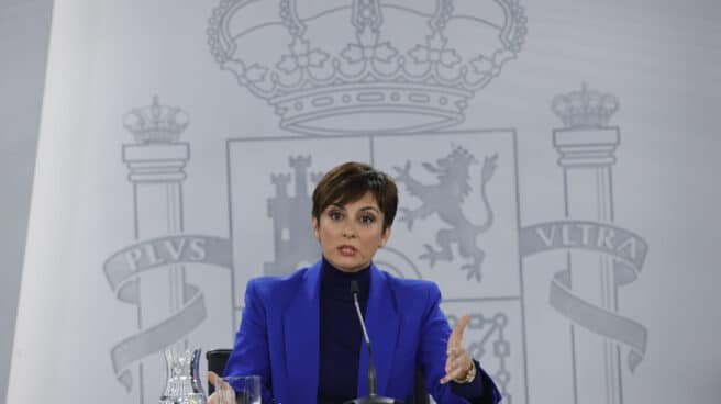 MADRID, 05/12/2022.- La portavoz del Gobierno y ministra de Política Territorial, Isabel Rodríguez durante la rueda de prensa tras el Consejo de Ministros este lunes en la Moncloa. EFE/ Juan Carlos Hidalgo