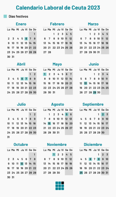 Calendario laboral de Ceuta en 2023 con los días festivos