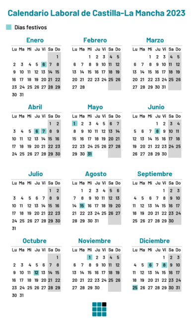 Calendario laboral de Castilla-La Mancha en 2023 con los días festivos