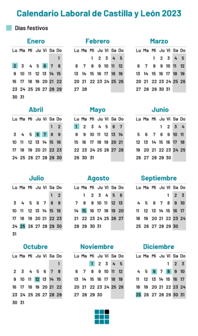 Calendario laboral de Castilla y León en 2023 con los días festivos