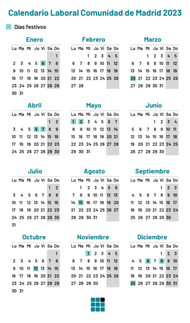 Calendario laboral de Madrid en 2023 con los días festivos