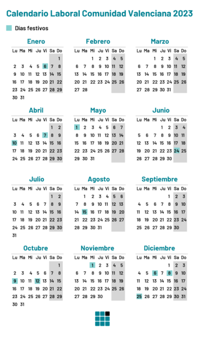 Calendario laboral de la Comunidad Valenciana en 2023 con los días festivos