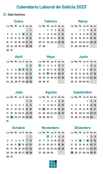 Calendario laboral de Galicia en 2023 con los días festivos