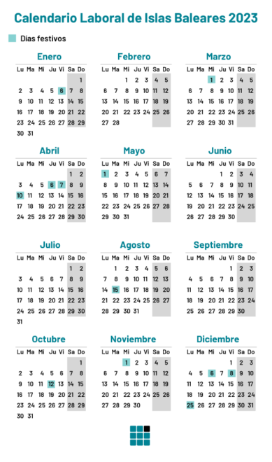 Calendario laboral de Baleares en 2023 con los días festivos