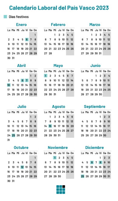 Calendario laboral del País Vasco en 2023 con los días festivos
