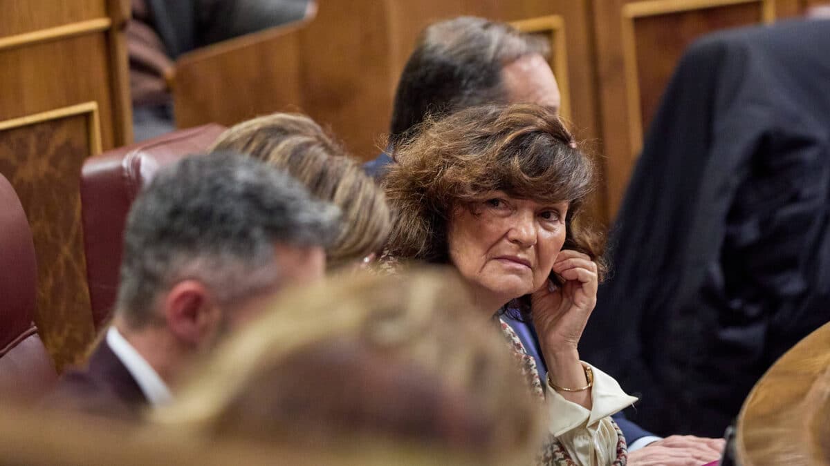 La exvicepresidenta del Gobierno, Carmen Calvo, en el Congreso de los Diputados.