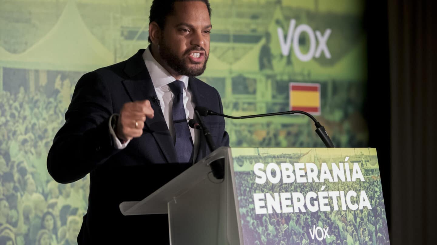 El presidente de Vox en el Parlament y secretario general del partido, Ignacio Garriga, inaugura el primer Fórum Social de su formación, dedicado a la "Soberanía energética"