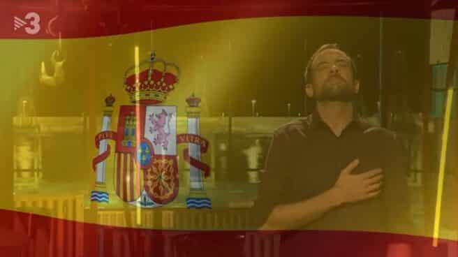 Imagen de TV3 mientras emitían el himno de España con sonidos de pedos Imagen de TV3 mientras emitían el himno de España con sonidos de pedos