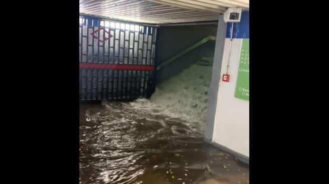Inundación en la estación de metro Banco de España, en Madrid