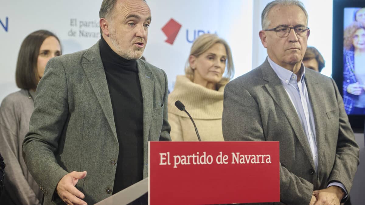 Javier Esparza, en una rueda de prensa de UPN.