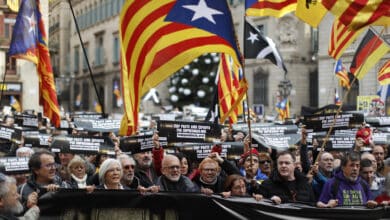 La manifestación de Junts y ANC contra la reforma del Código Penal solo suma 3.600 personas