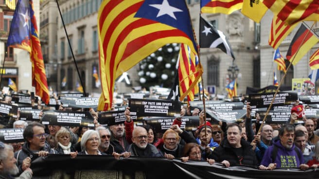 Manifestación de los Comités de Defensa de la República (CDR) en contra del Día de la Constitución