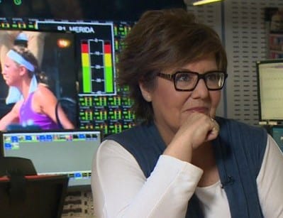 María Escario, periodista de RTVE, en la televisión