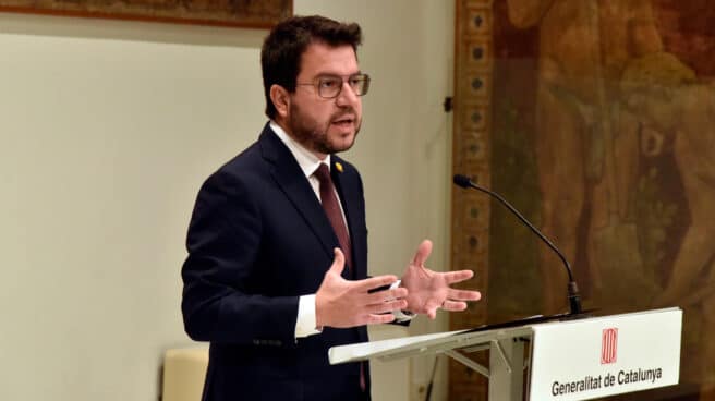 presidente_generalitat_pere_aragones_interviene_acto_firma_propuesta El presidente de la Generalitat, Pere Aragonès