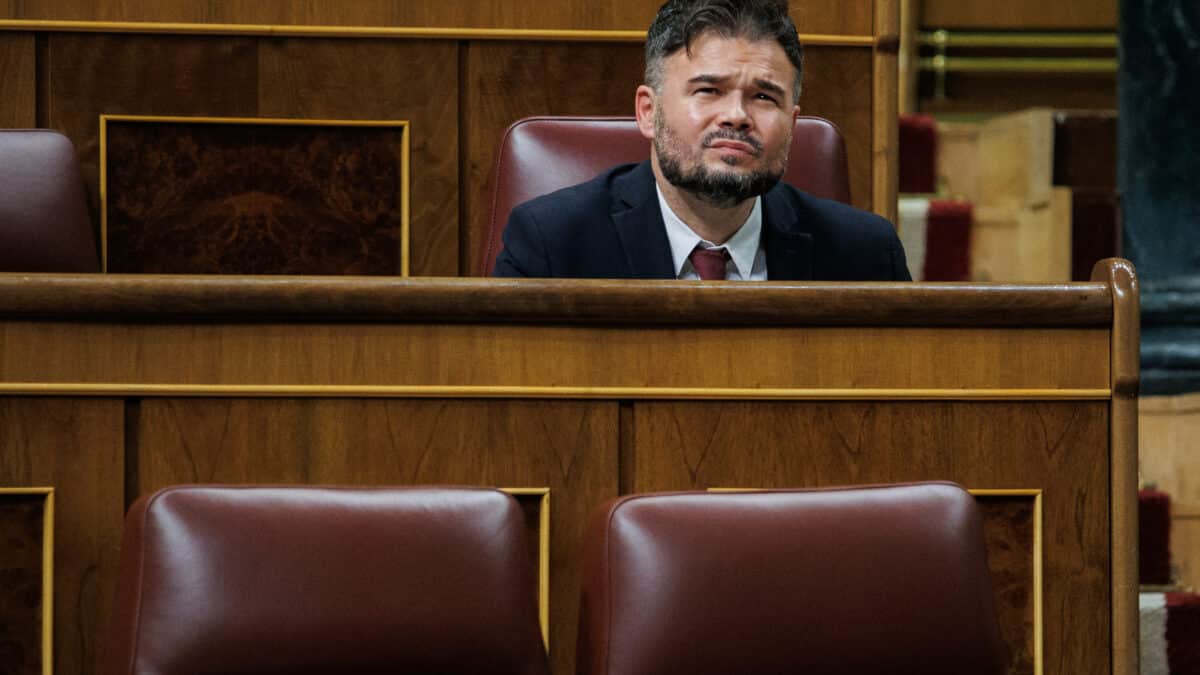 El portavoz parlamentario de ERC, Gabriel Rufián, en una sesión plenaria en el Congreso de los Diputados