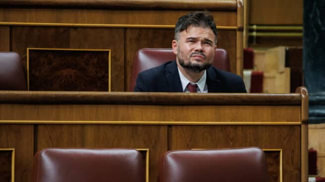 El portavoz parlamentario de ERC, Gabriel Rufián, en una sesión plenaria en el Congreso de los Diputados