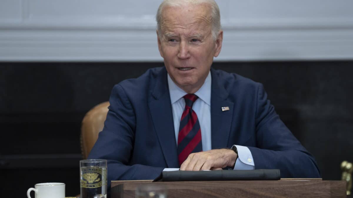 El presidente de Estados Unidos, Joe Biden, hace declaraciones durante una reunión con líderes demócratas del Congreso en la Casa Blanca