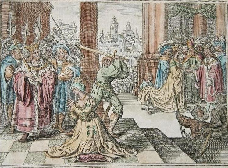 Ejecución Ana Bolena, reina de Inglaterra, en un cuadro pictórico