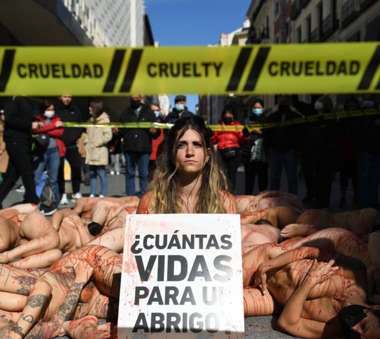 Activistas por la defensa de los animales se desnudarán en el centro de Madrid este domingo
