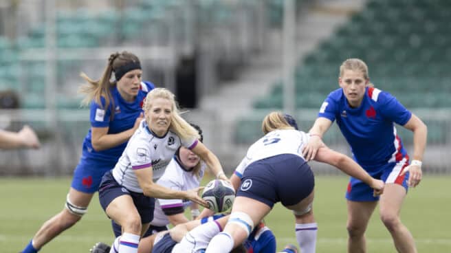 Rugby match between Scotland and France in April 2022 in Glasgow.