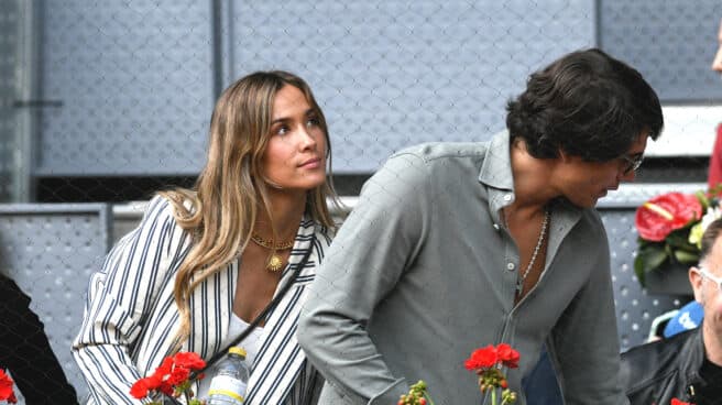 María Pombo confirma que está embarazada de su segundo hijo Pablo Castellano y María Pombo acuden al partido de Rafael Nadal contra Miomir Kecmanovic en el Mutua Madrid Open