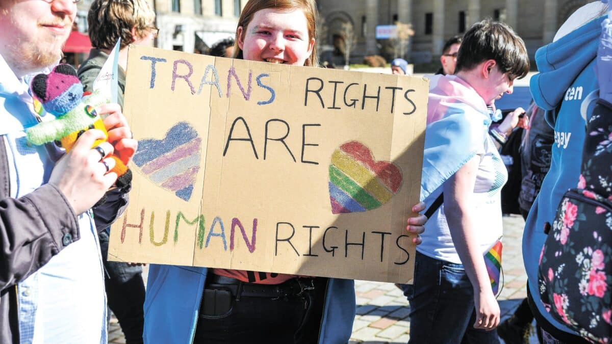 Manifestación en Escocia en defensa de los derechos de las personas trans