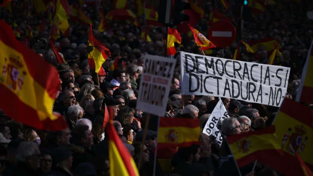 Manifestación contra el Gobierno de Sánchez