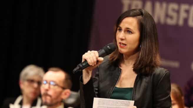 Podemos conmemora su noveno aniversario con el acto 'La fuerza que transforma' en Zaragoza La secretaria general de Podemos y ministra de Derechos Sociales y Agenda 2030, Ione Belarra.