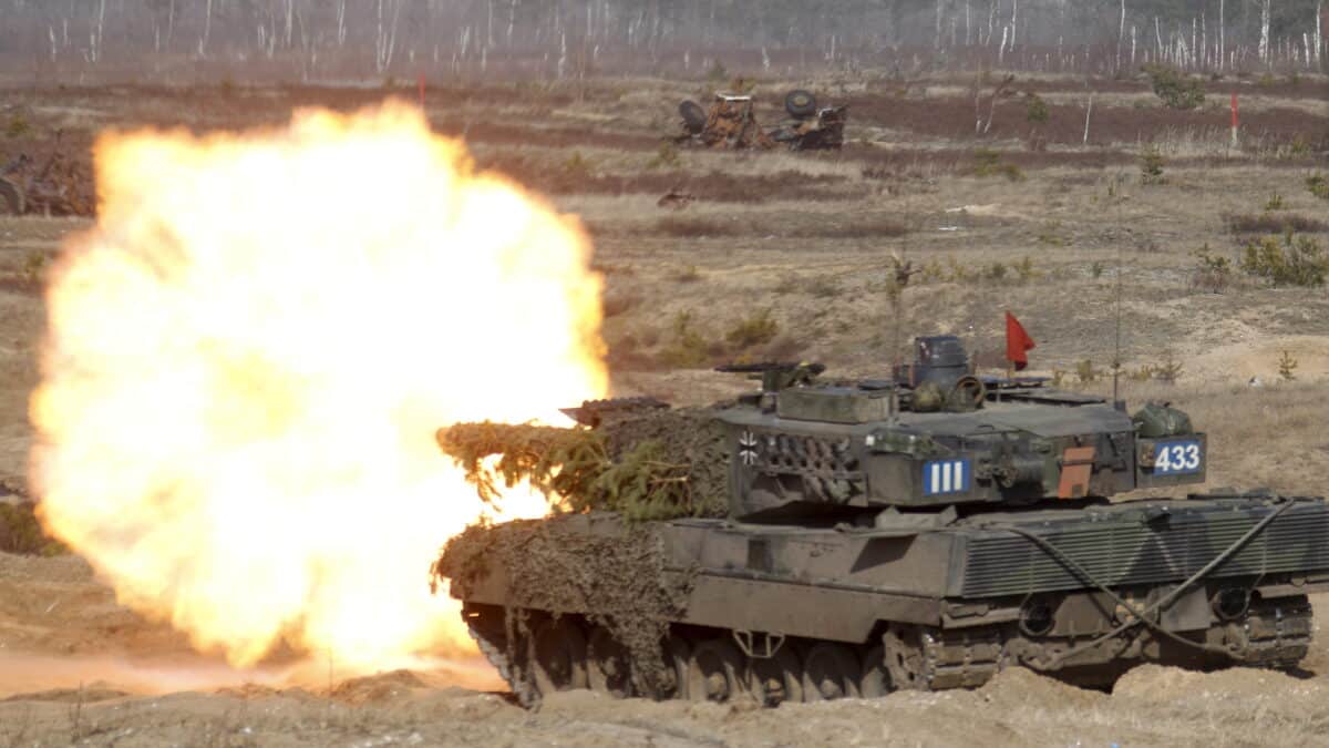 Leopard 2 en un entrenamiento
