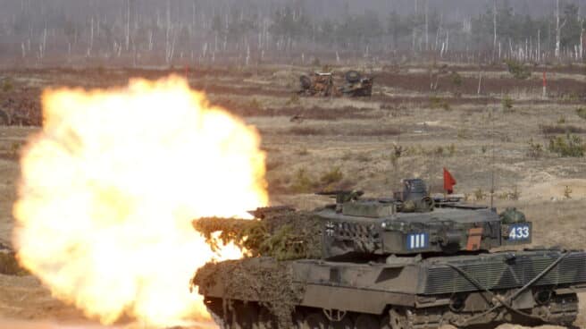 Leopard 2 en un entrenamiento