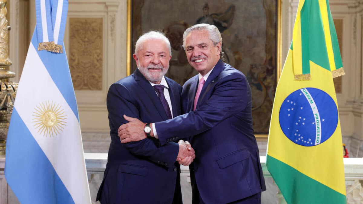 Lula da Silva y Alberto Fernández, reunidos este lunes en la Casa Rosada en Buenos Aires.