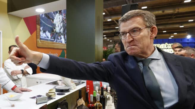 El líder del PP, Alberto Núñez Feijóo, en el stand de la Comunidad de Madrid en Madrid Fusión. El líder del PP, Alberto Núñez Feijóo, en el stand de la Comunidad de Madrid en Madrid Fusión.