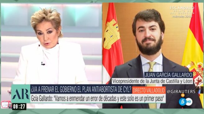 Ana Rosa Quintana y Juan García-Gallardo, en 'El programa de AR' Ana Rosa Quintana y Juan García-Gallardo, en 'El programa de AR'