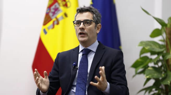 El ministro de Presidencia y Relaciones con las Cortes, Félix Bolaños durante una rueda de prensa celebrada este miércoles en el Palacio de la Moncloa, Madrid.