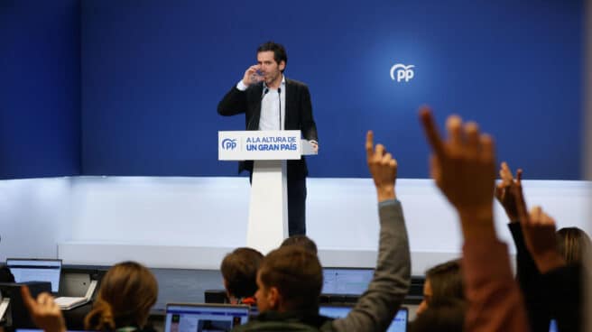 El portavoz de campaña del Partido Popular, Borja Sémper, este lunes en la sede de Génova. El portavoz de campaña del Partido Popular, Borja Sémper, este lunes en la sede de Génova.
