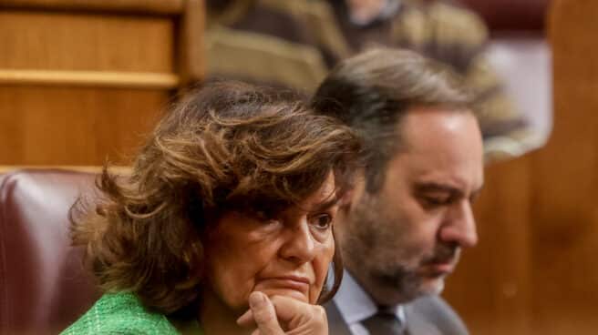 Carmen Calvo, en el Congreso durante la votación de la Ley Trans. Carmen Calvo, en el Congreso durante la votación de la Ley Trans.